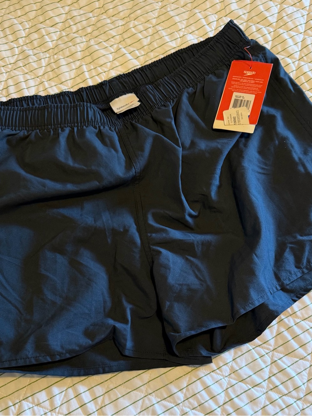 NWT Men’s Speedo Navy Blue Running Shorts, Elastic Waist, fully lined, XL